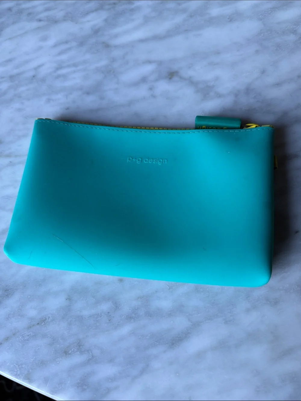 P+ G design rubber Turquoise Silicone Zip Pouch